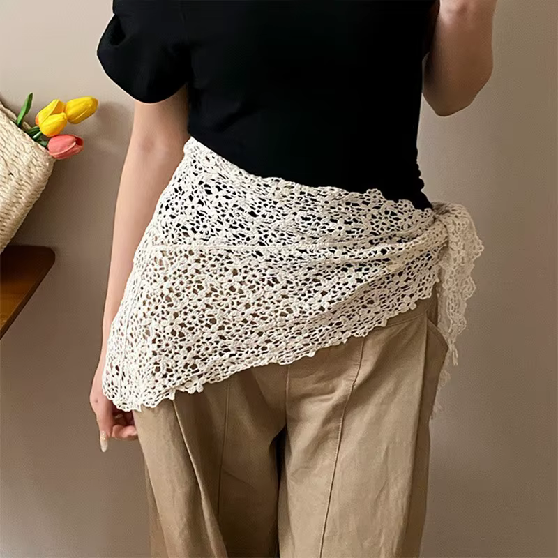 Écharpe en dentelle florale pour femmes