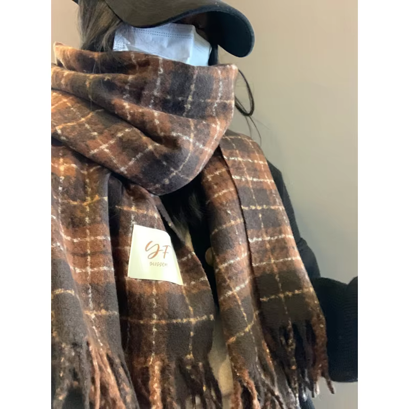 Plaid hiver Écharpe femmes luxe chaud Foulard solide foulards mode décontracté écharpes cachemire cou plus