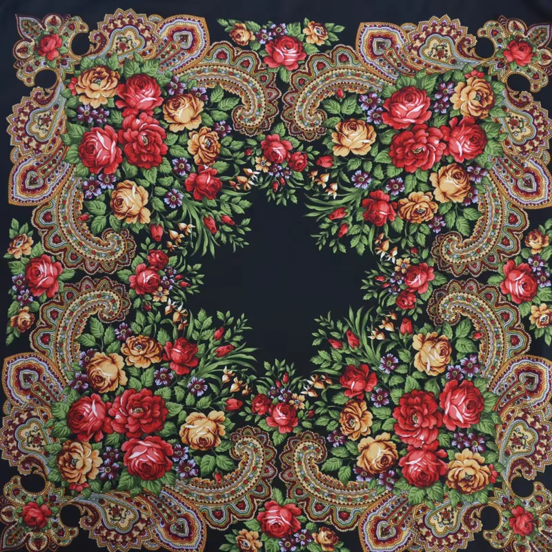 Rétro bohème écharpe florale femme luxe National vent frangé foulards carrés Hijab Babushka tête enveloppement voyage châle mouchoir