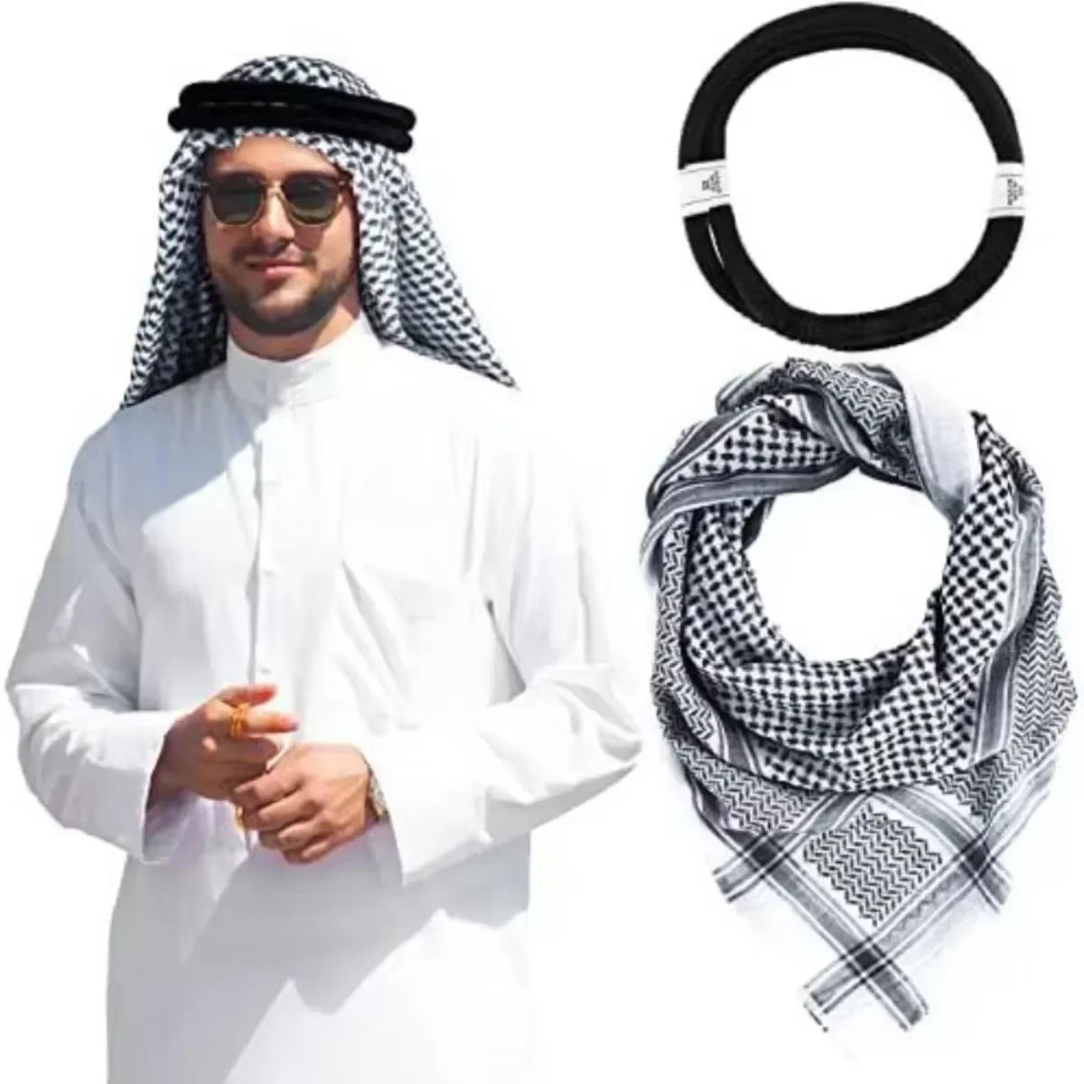Arabe Shemagh musulman Keffiyeh tête enveloppement tactique désert