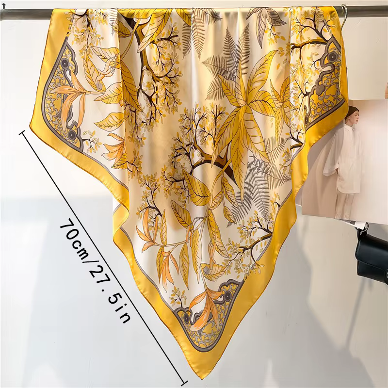 Foulard en soie jaune pour femmes