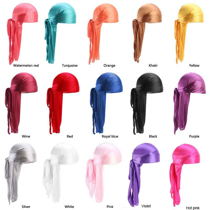 1 pièce Durag long unisexe en soie