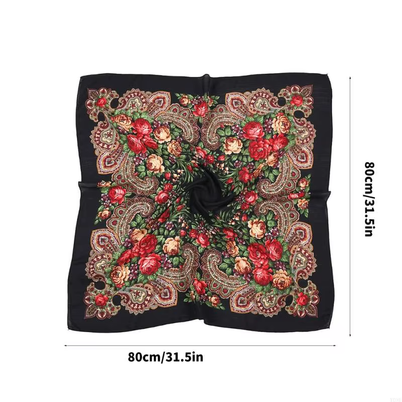 Foulard carré imprimé russe pour femmes
