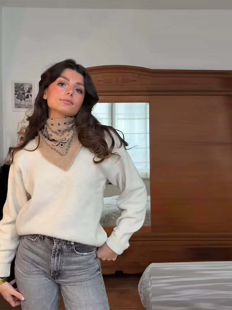 Foulard carré imprimé décontracté pour femme