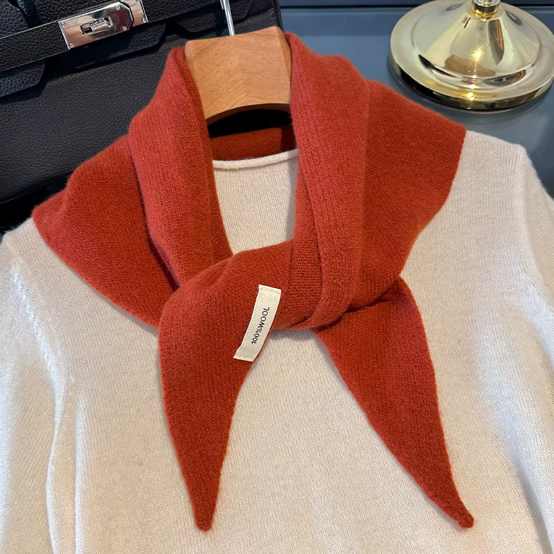 100% laine Style coréen tricoté écharpe triangulaire femmes hiver chaud foulard châle multi-fonctionnel