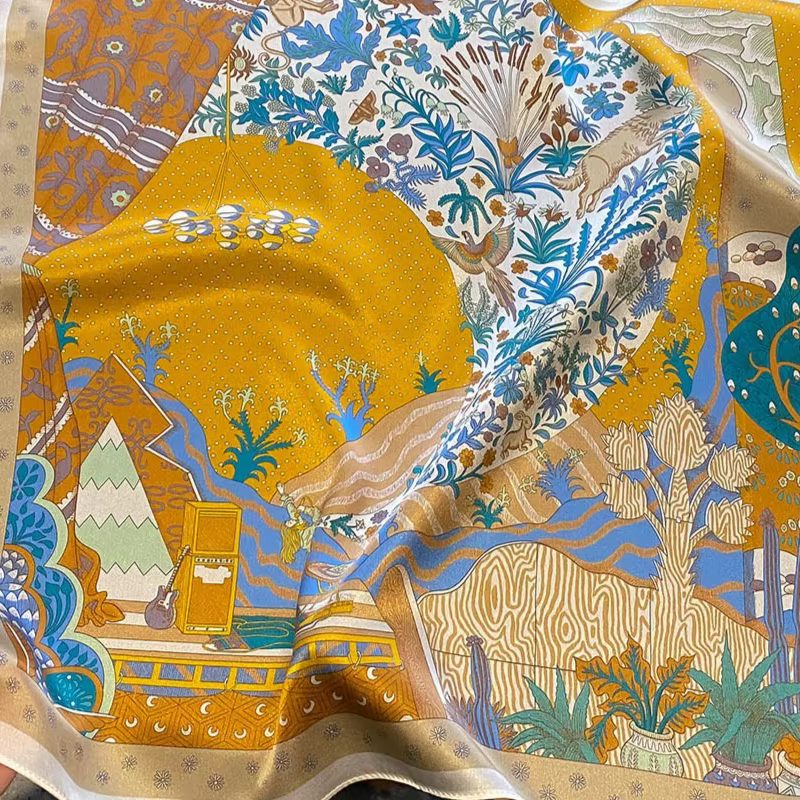 Foulard carré 100% Soie de Mûrier 21"x21" pour Femme