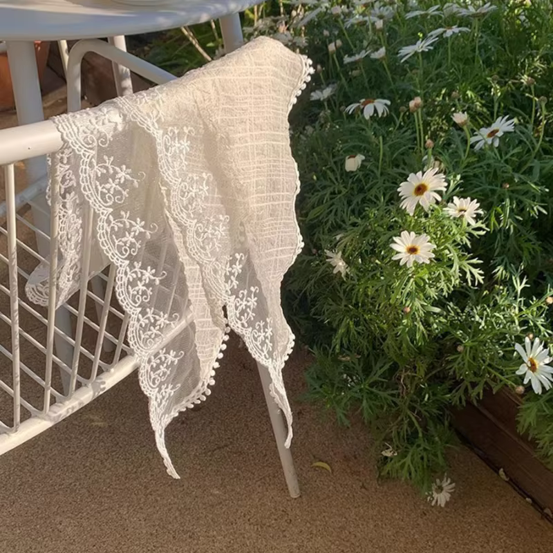 Nouveau foulard rétro en dentelle 2026 pour femme