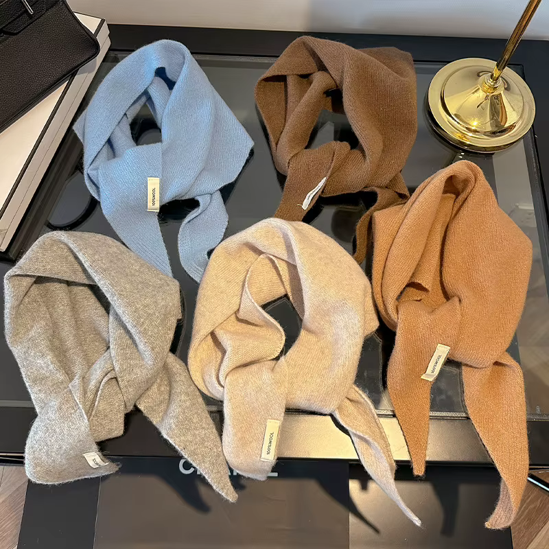 100% laine Style coréen tricoté écharpe triangulaire femmes hiver chaud foulard châle multi-fonctionnel