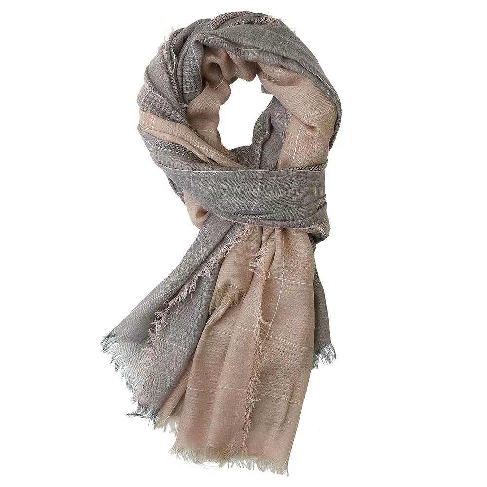 Coton lin hommes écharpe Patchwork
