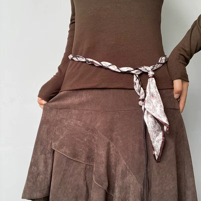 1 ceinture écharpe tressée style bohème