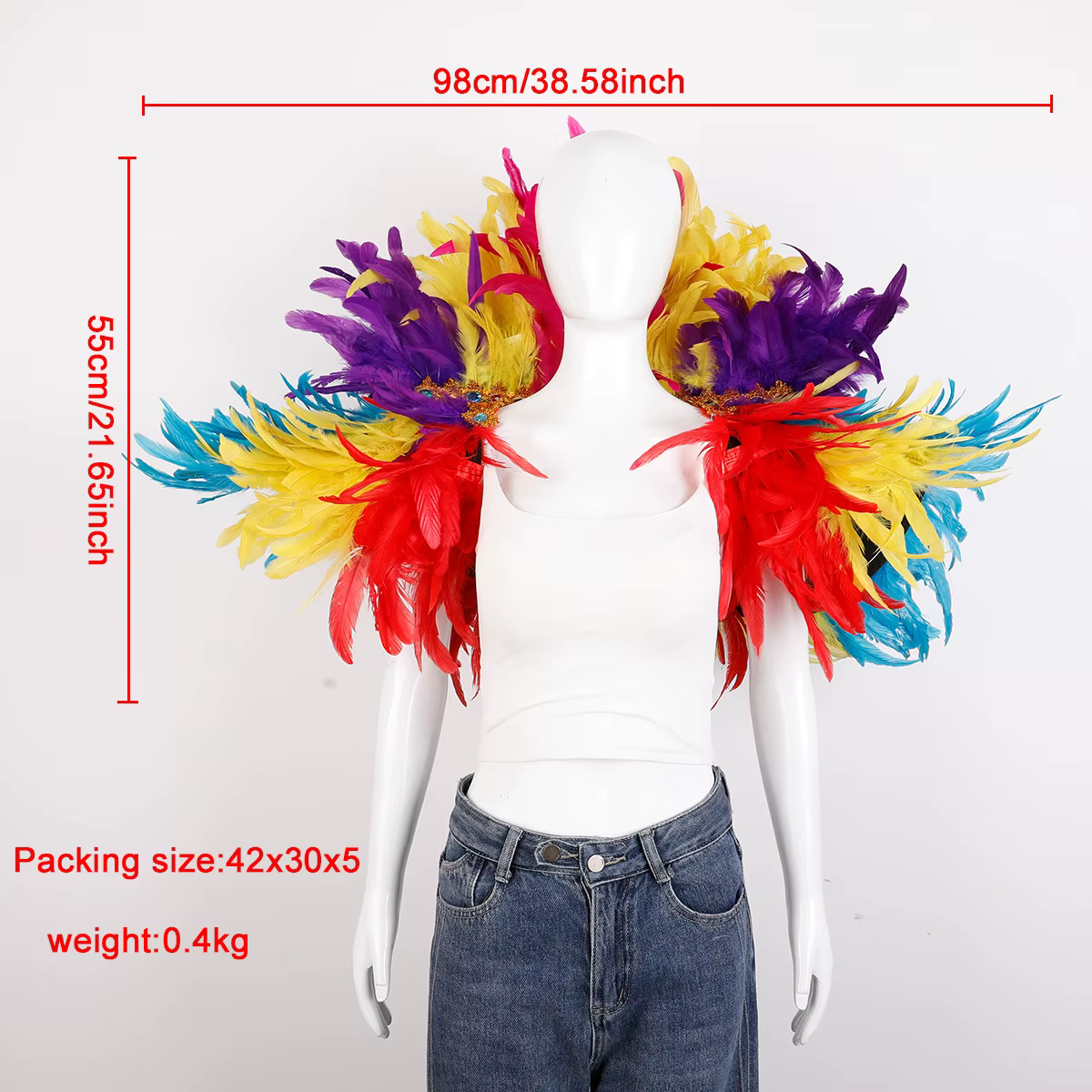 Plume châle Halloween carnaval Costume piste Performance balle gilet écharpe cape fête