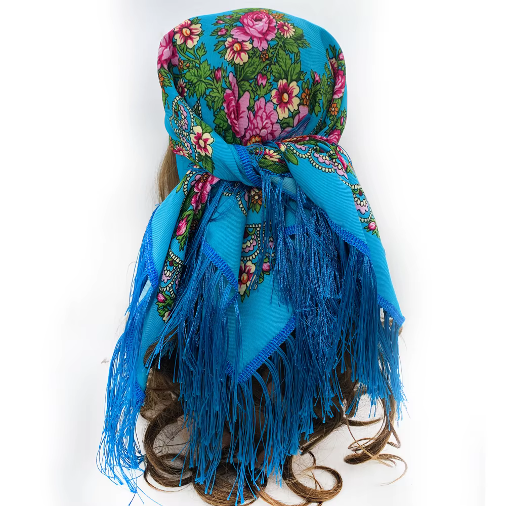 Foulard carré russe traditionnel pour femmes