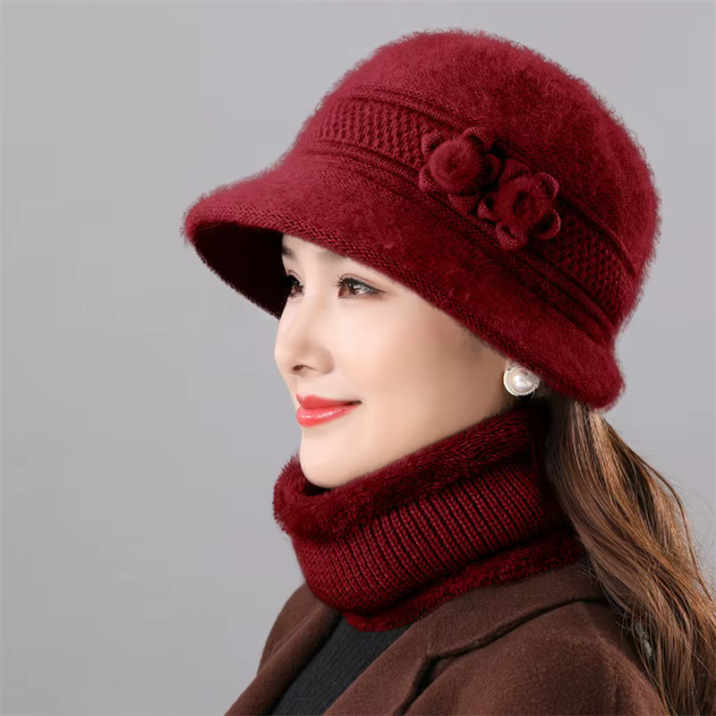 Ensemble chapeau et écharpe cercle Everche pour femme