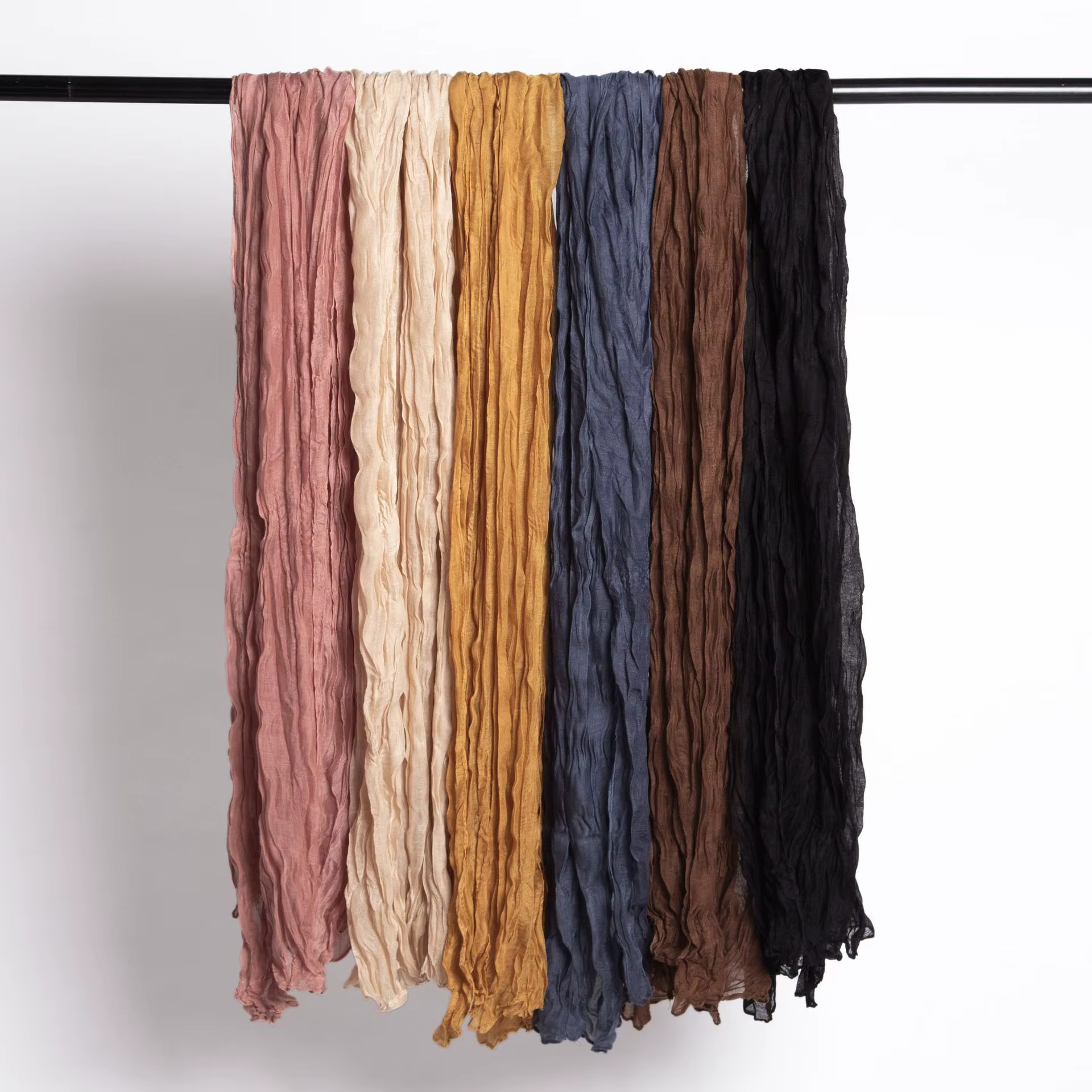 90x180 cm couleur bonbon rides femmes écharpe Vintage mode rétro longue