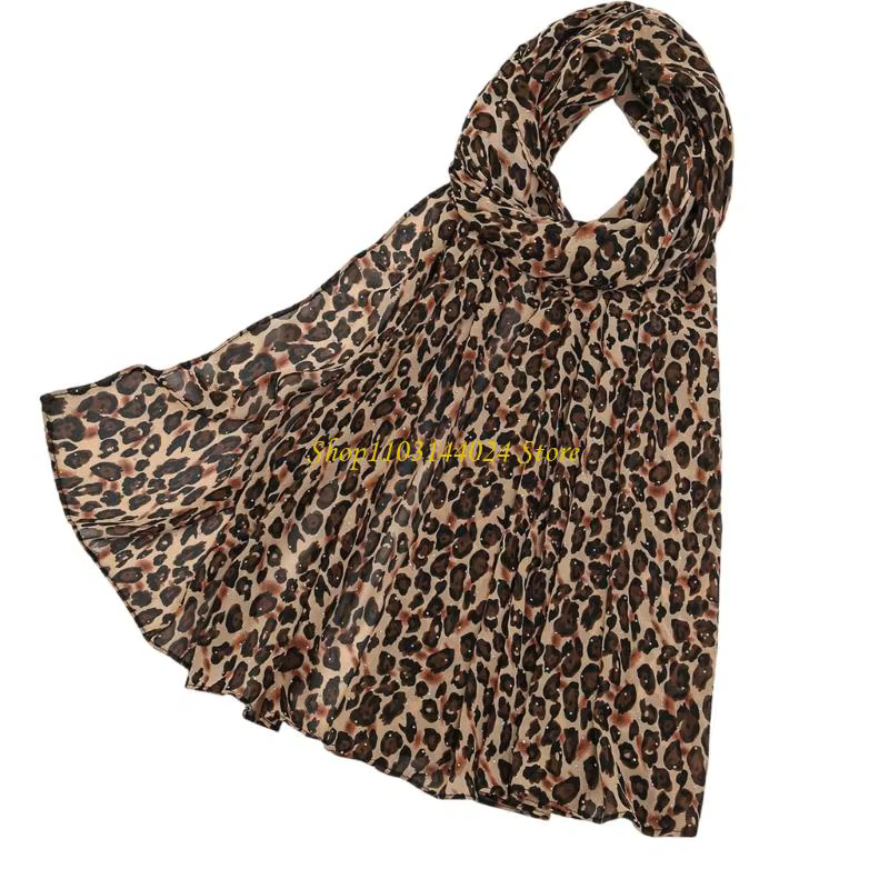 N5ke Leopard Design Scarf Fabric en polyester doux élégant pour les cravates à bandeau