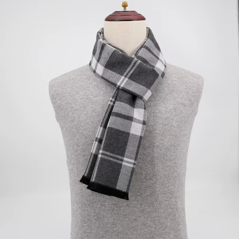 Marque de luxe hiver Plaid cachemire écharpe pour hommes chaud cou écharpes