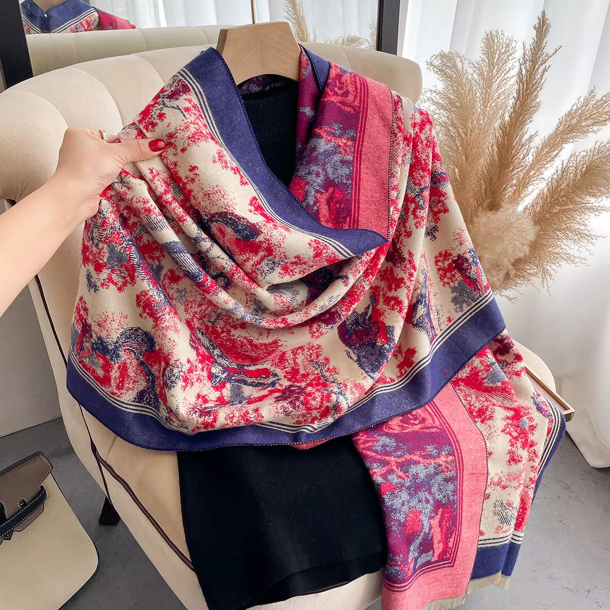Luxe hiver cachemire écharpe femmes conception chaude Pashmina couverture Poncho foulards femme nouveau Animal châle épais Foulard Bufanda