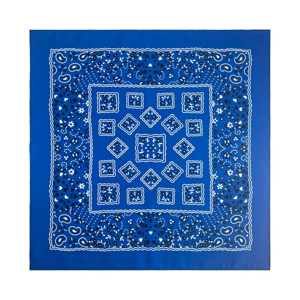 Crâne impression numérique coton carré écharpe Hip Hop rue danse sport cyclisme randonnée en plein air Bandana hommes bandeau Paisley Hijab