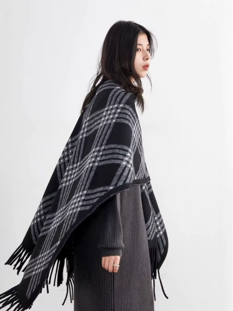 CHIC VEN nouvelle mode femmes écharpe rétro Plaid gland châle longue femme foulards chaud dames