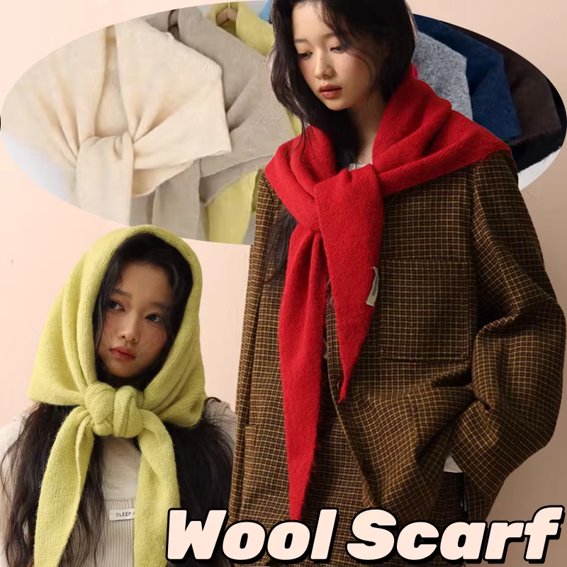 Foulard triangulaire en laine de Style coréen pour femmes