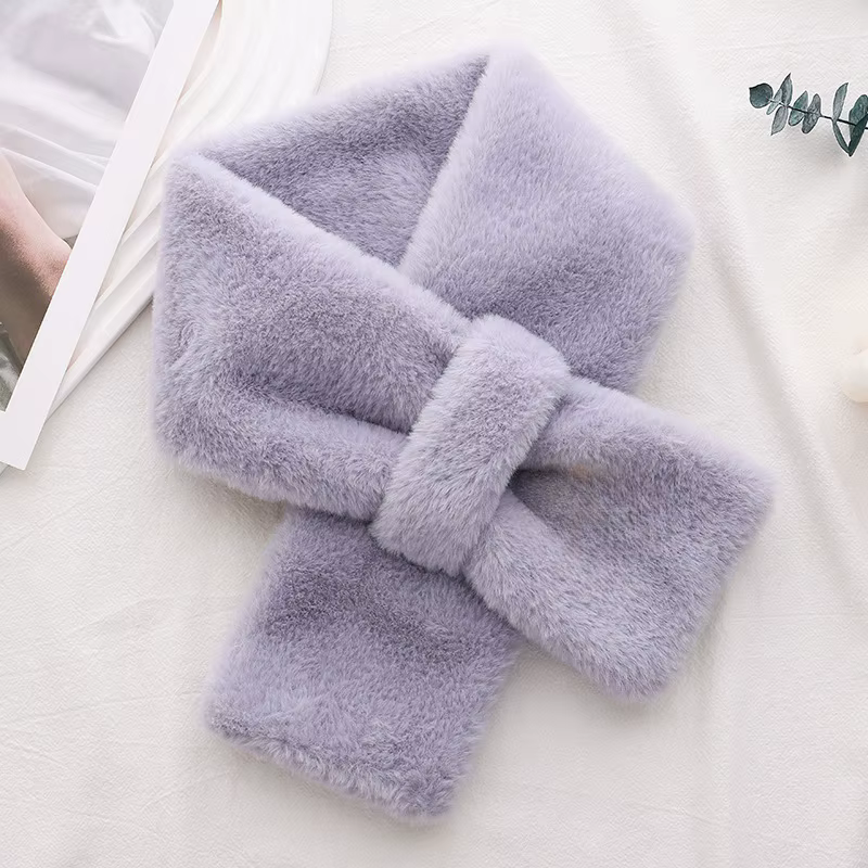 Écharpe en fausse fourrure de lapin pour fille