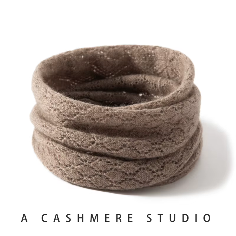 MERRILAMB femmes pur cachemire écharpe couleur unie chaud hiver foulard décontracté mode anneau conception extérieur