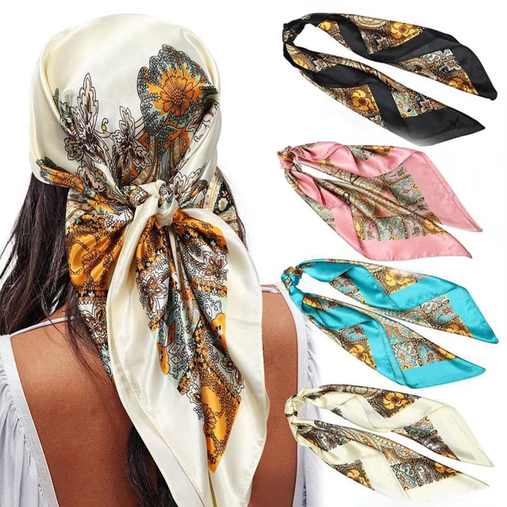 Lot de 4 foulards carrés de 90x90 cm