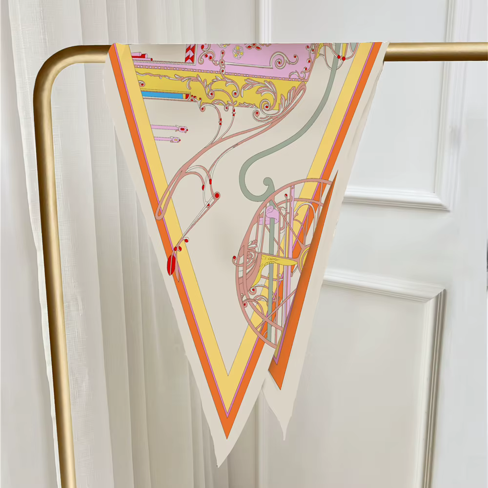Diamant écharpe chariot impression marque foulards en soie enveloppes femmes luxe Bandana bandeau dame Hijabs
