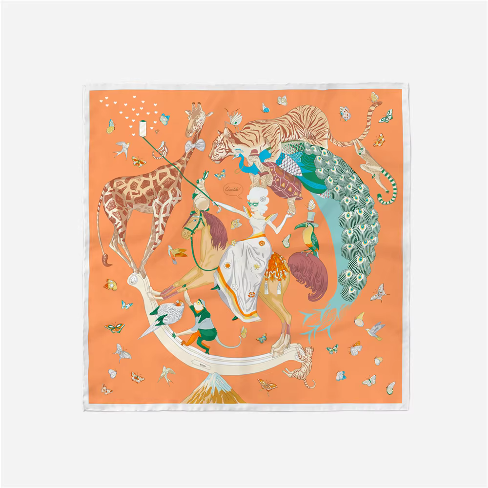 Foulard carré en sergé pour femme, petit hijab, 53cm