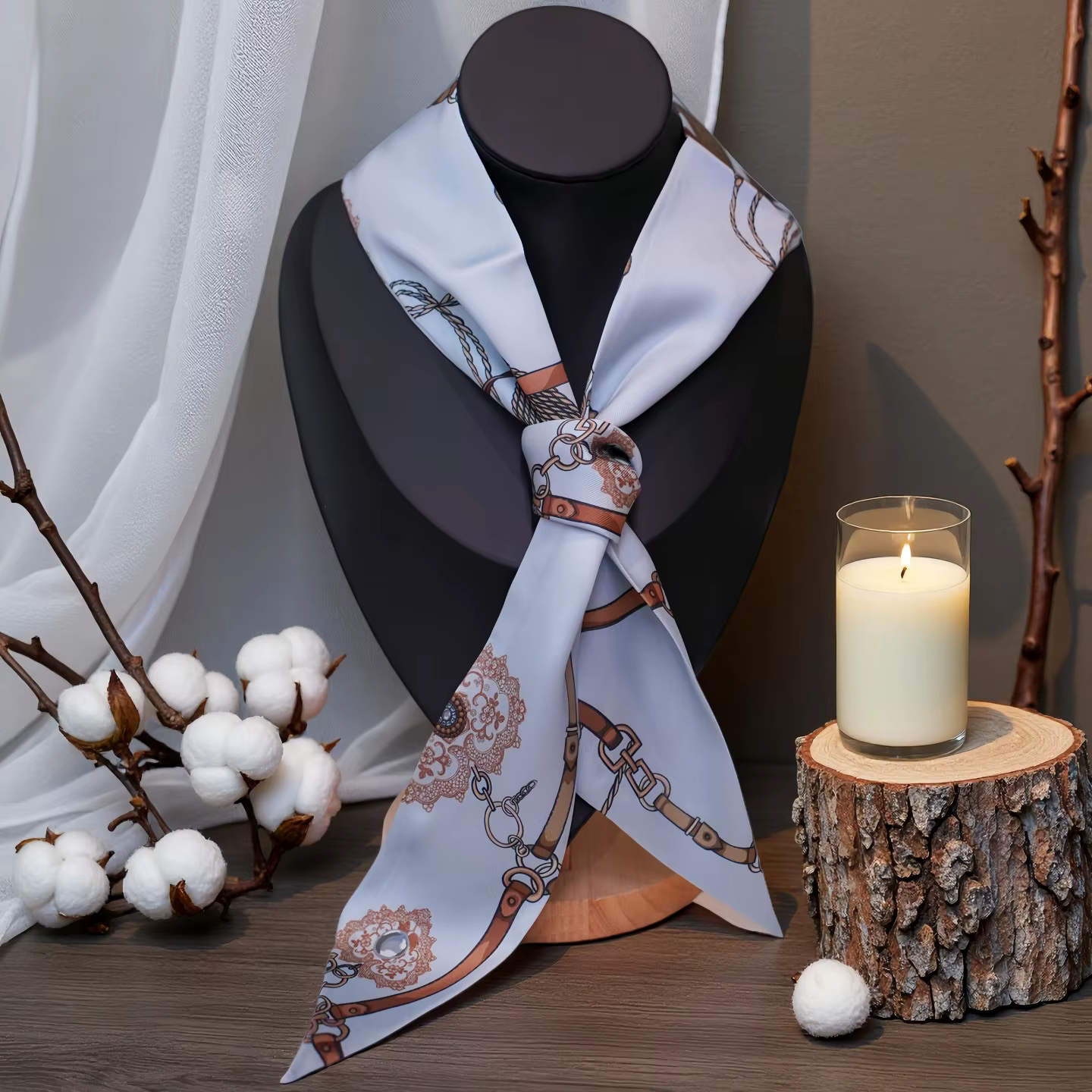 Ruban foulard Long en soie élégant pour femmes