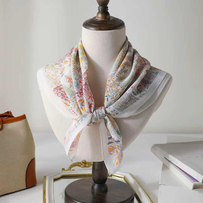Écharpe en pure soie de mûrier à motif cachemire pour femme