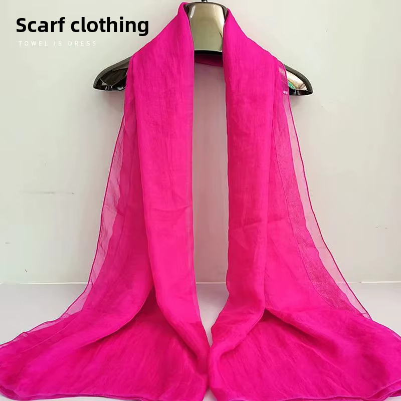 Foulard en soie rouge pour femmes
