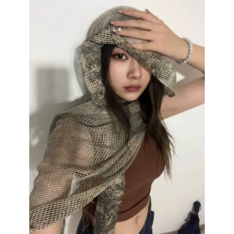 Écharpe en filet grunge pour femmes