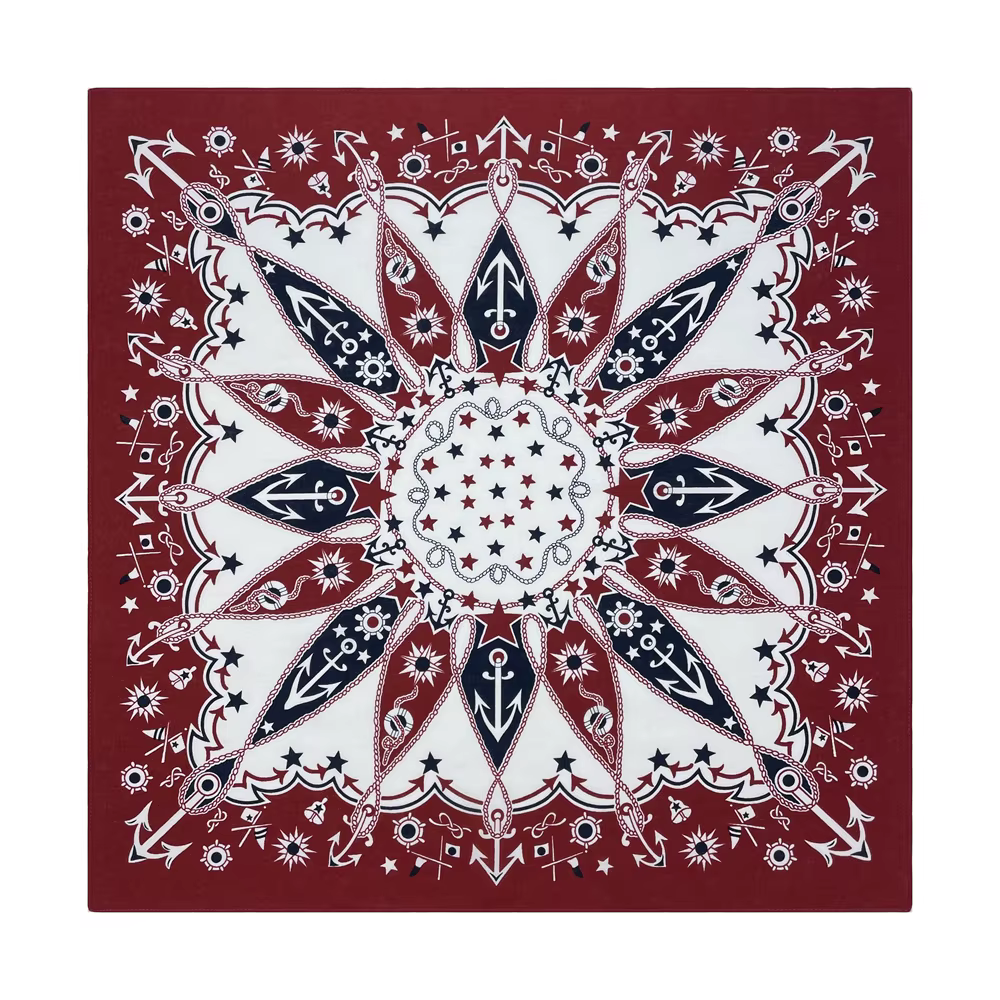 Bleu marine haute qualité Hip Hop coton carré écharpe hommes voilier nautique Bandana