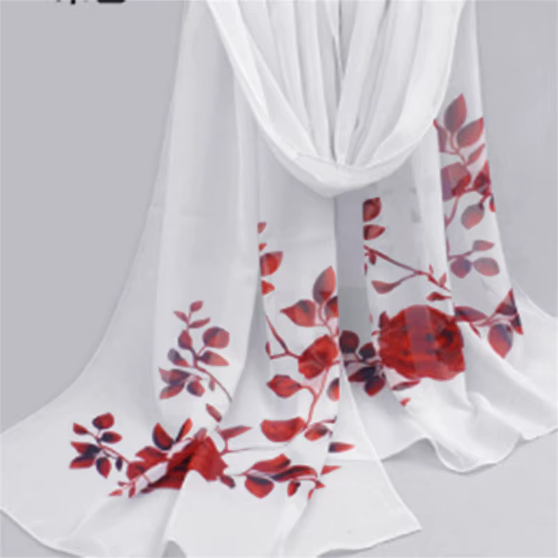 Foulard Hijab Musulman en Mousseline de Soie pour Femme