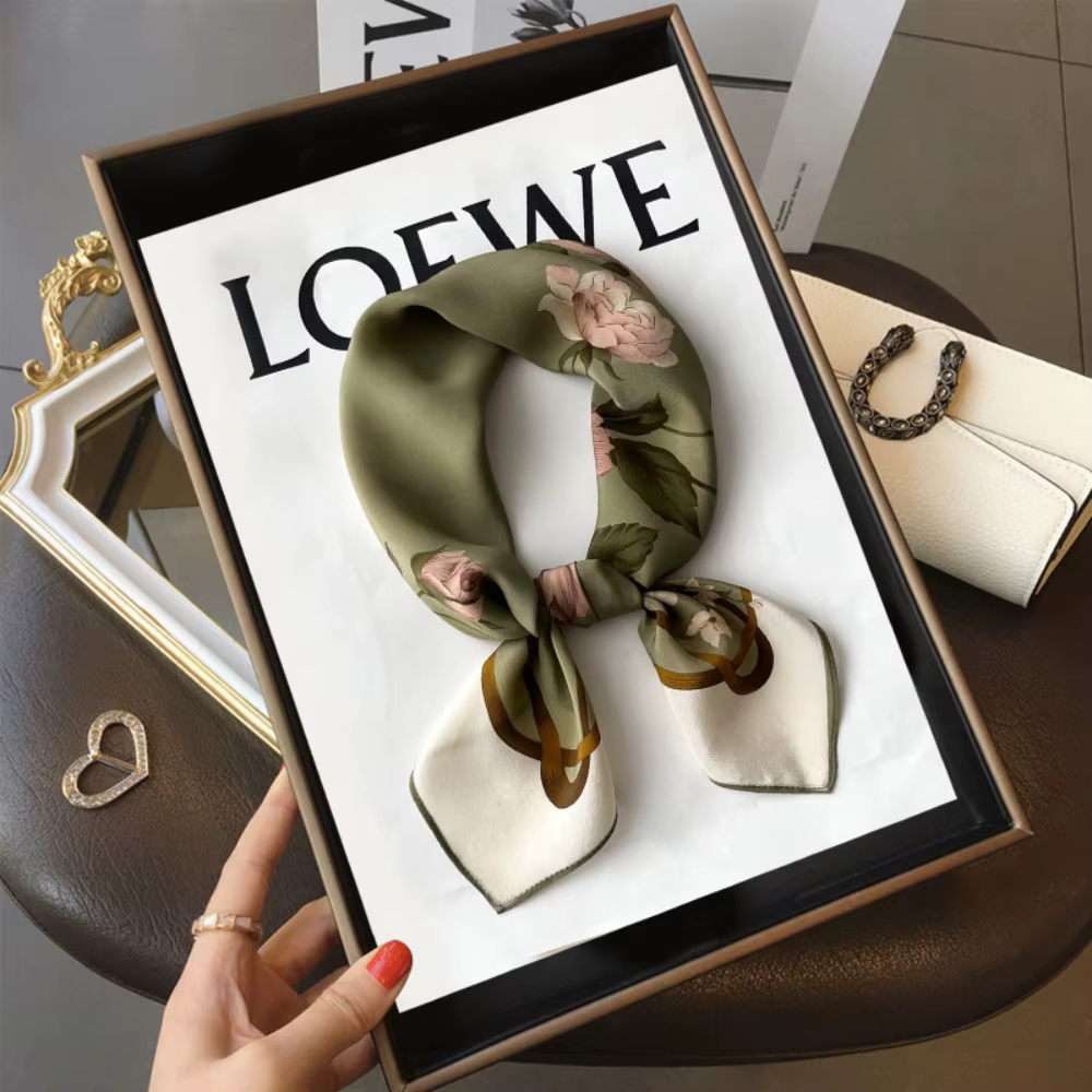 Foulard carré 100% Soie de Mûrier Imprimé