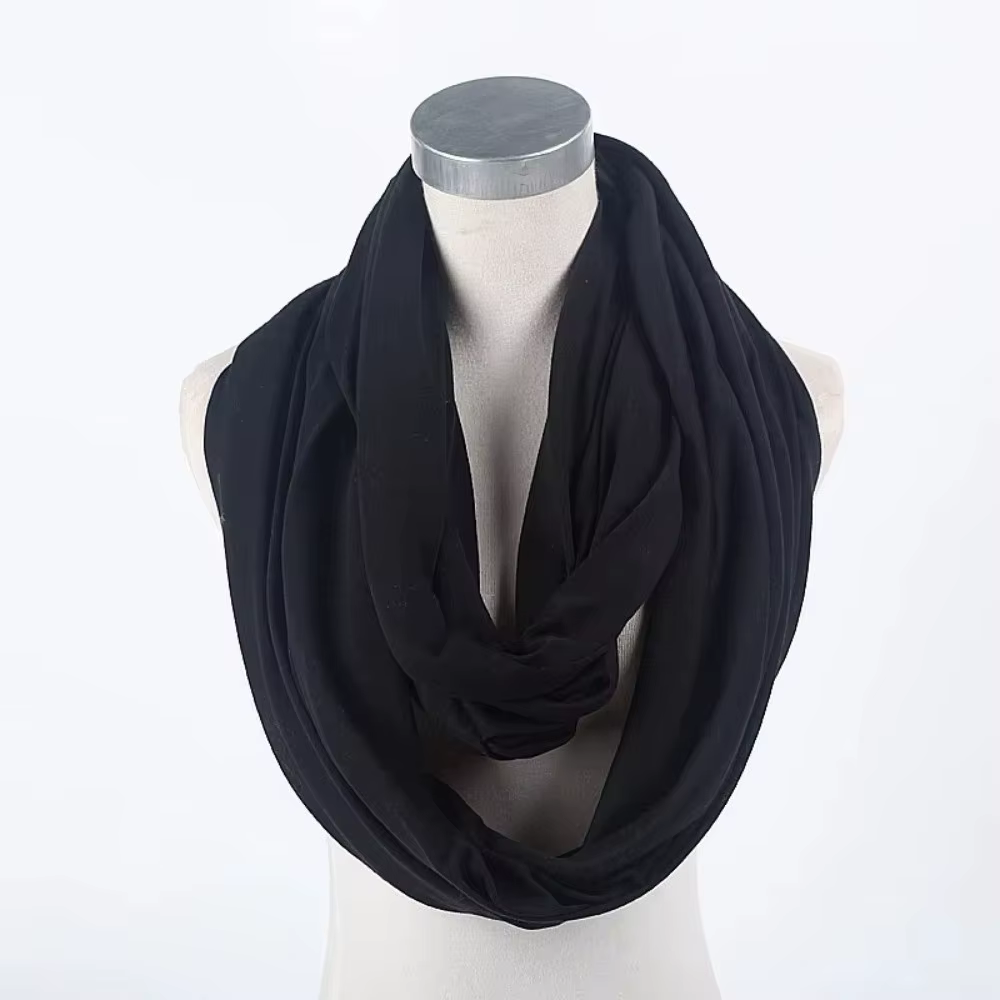Nouveau foulard infini uni en mélange de coton léger