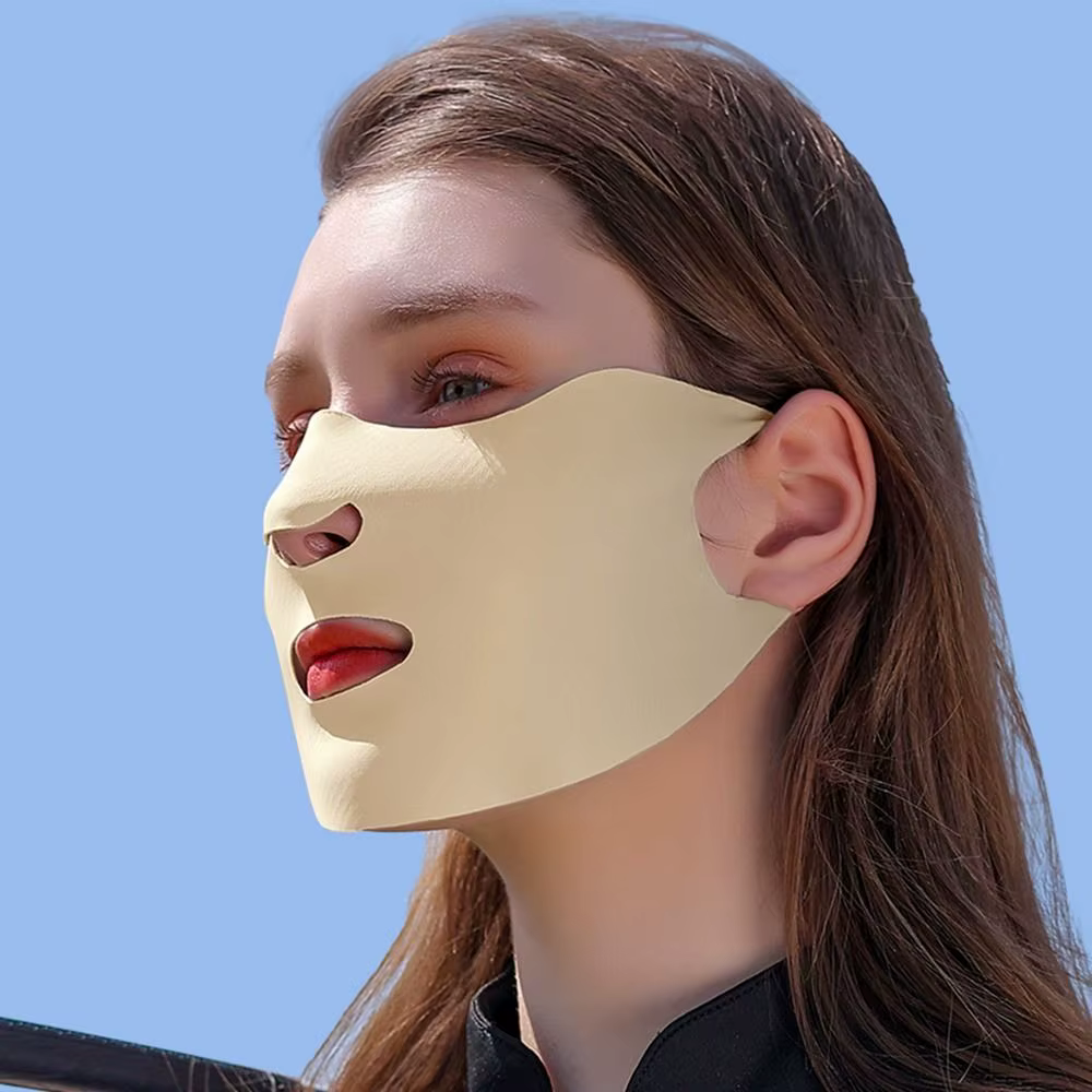 Foulards de visage pour hommes randonnée pour femmes couleur unie en plein air glace soie