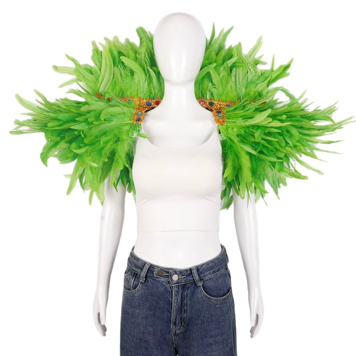 Plume châle Halloween carnaval Costume piste Performance balle gilet écharpe cape fête