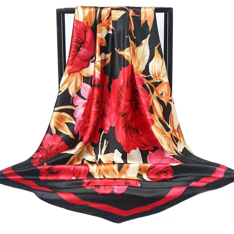 Foulard Carré Élégant en Satin pour Femme