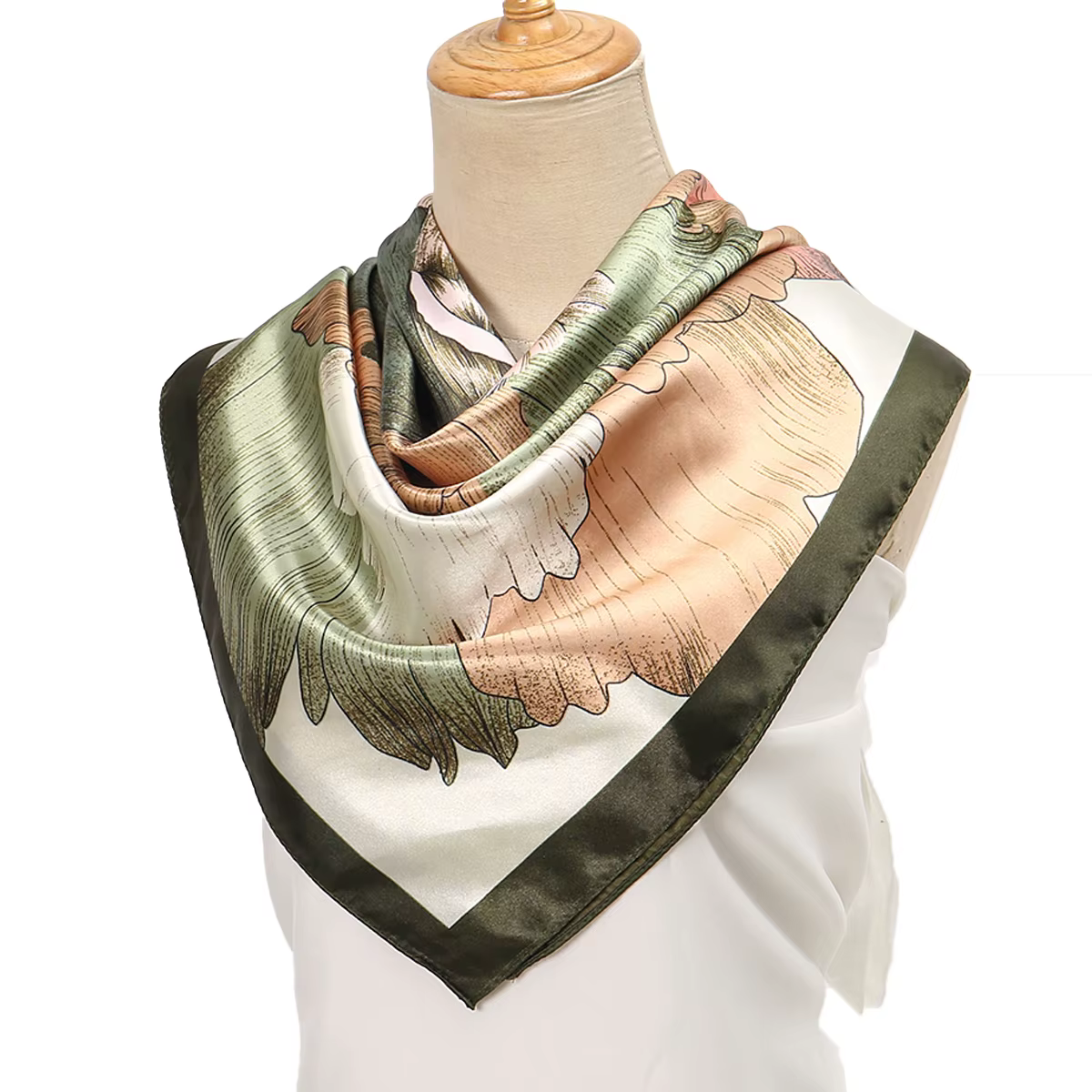 90*90 cm Satin soie carré écharpe femme mode foulard cou tête/cheveux foulards Bandana mouchoir imprimé fleuri