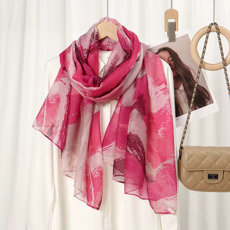 Nouveau Voile écharpe pour femmes filles étudiants mode impression mince foulards doux crème solaire Viscose châle été femme Wrap châles