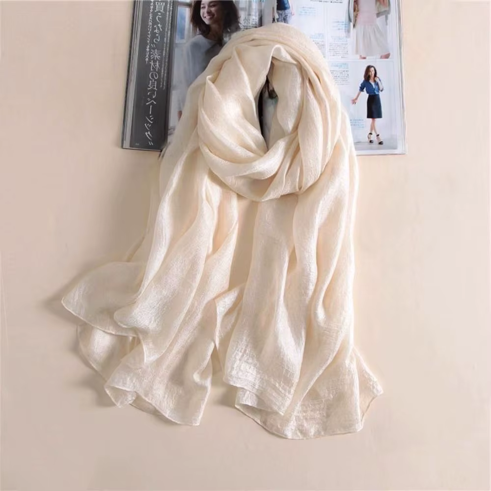 Écharpe en lin uni pour femme