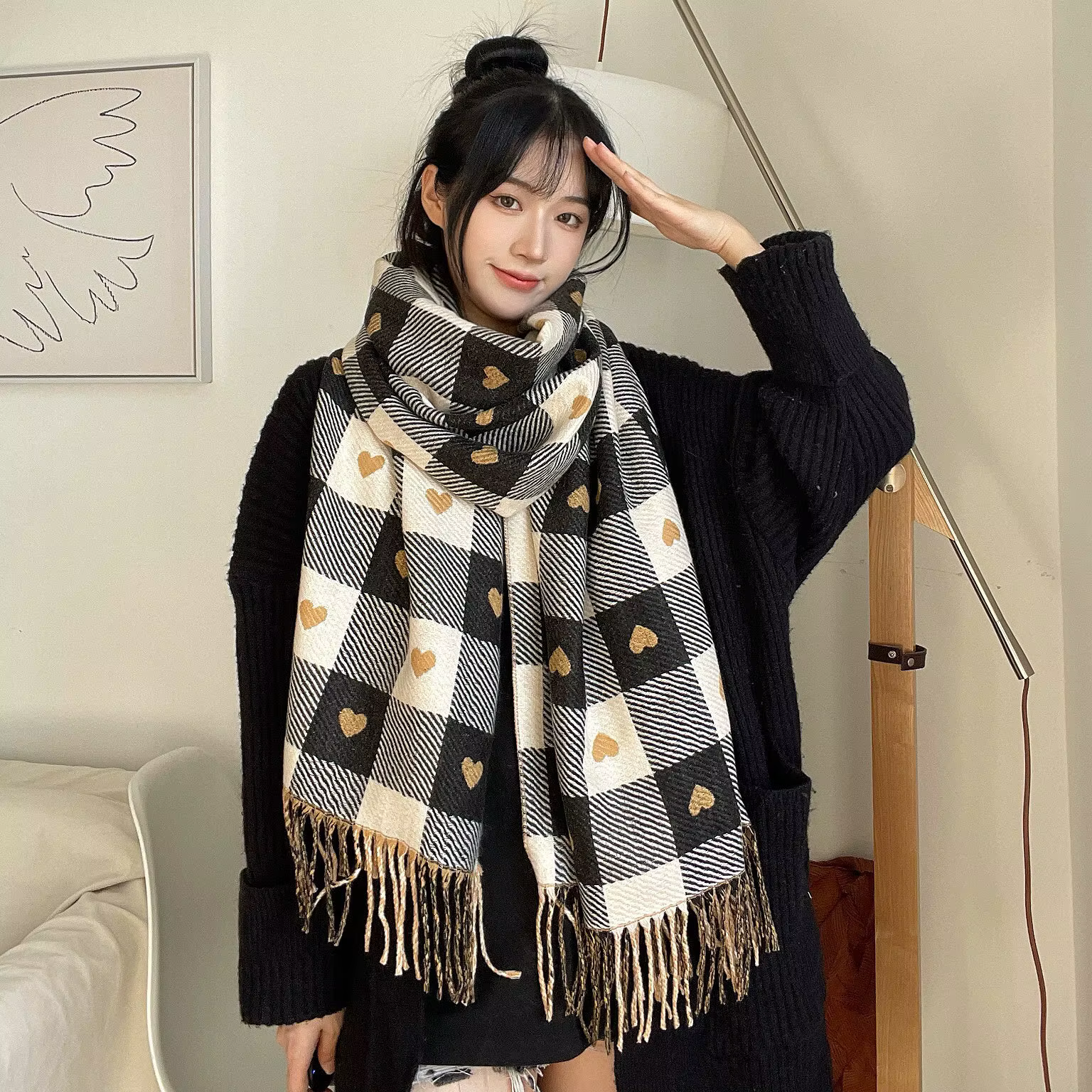 2025 luxe hiver cachemire écharpe femmes nouveau Design chaud Pashmina longs gland foulards femme imprimé châle épais Foulard Bufanda
