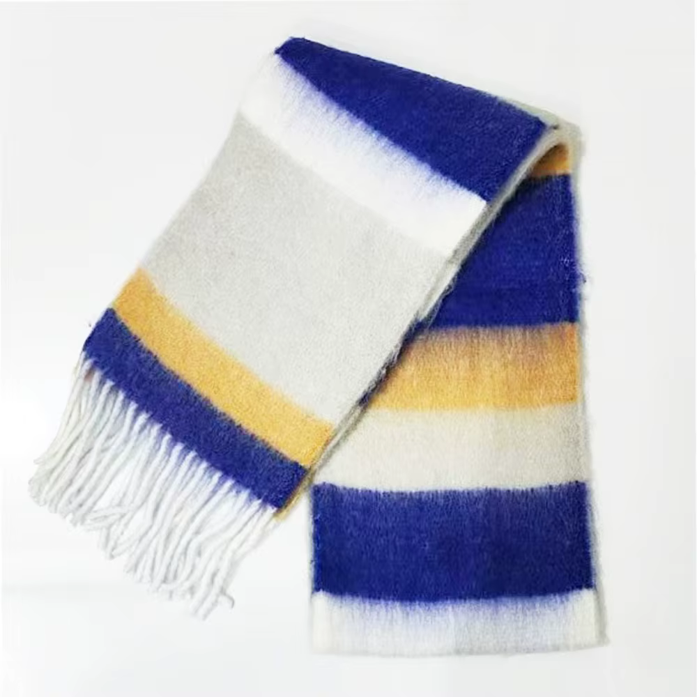 Écharpe en mohair à rayures colorées élégante
