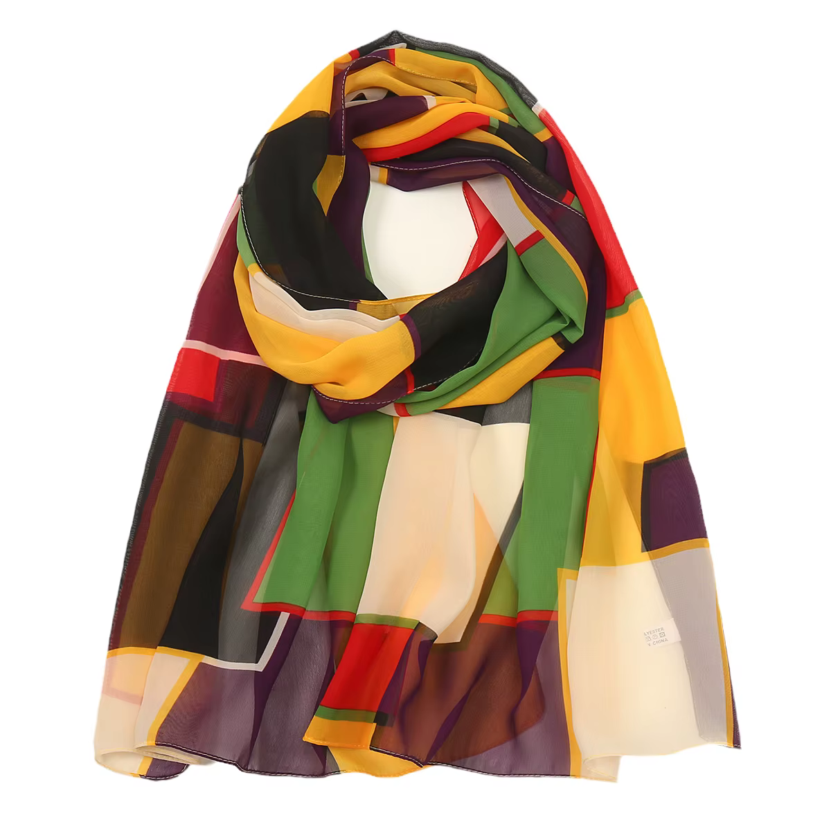 Foulard en soie à carreaux pour femmes musulmanes