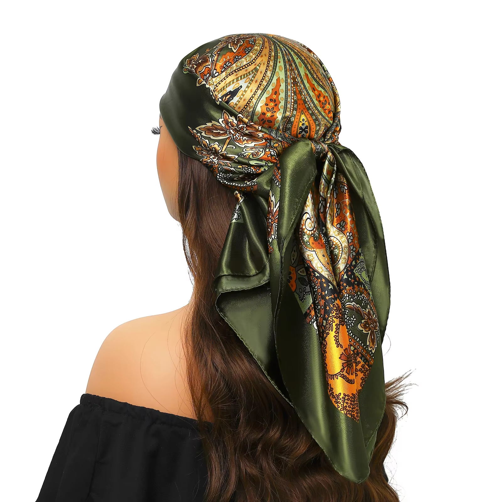 Foulard de tête femmes marque de luxe carré 90*90 cm