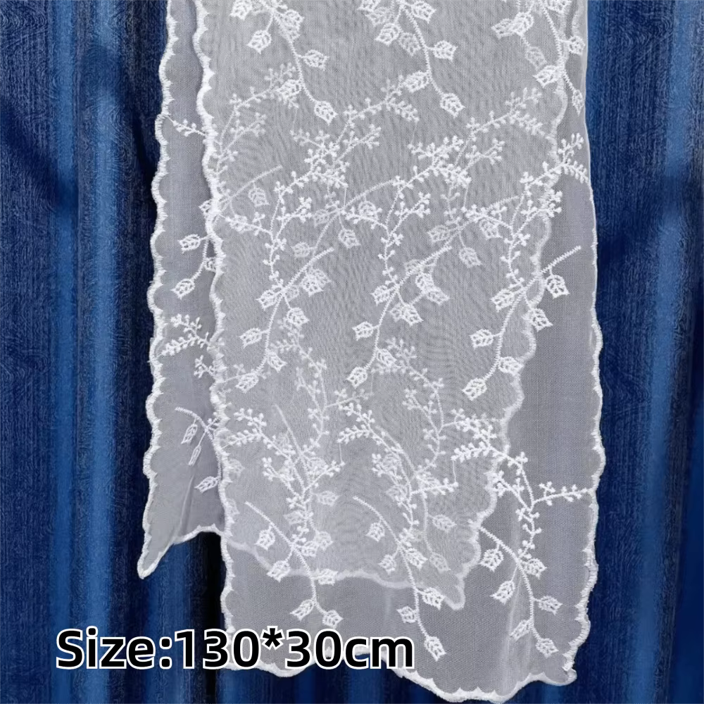 Écharpe en dentelle brodée unie