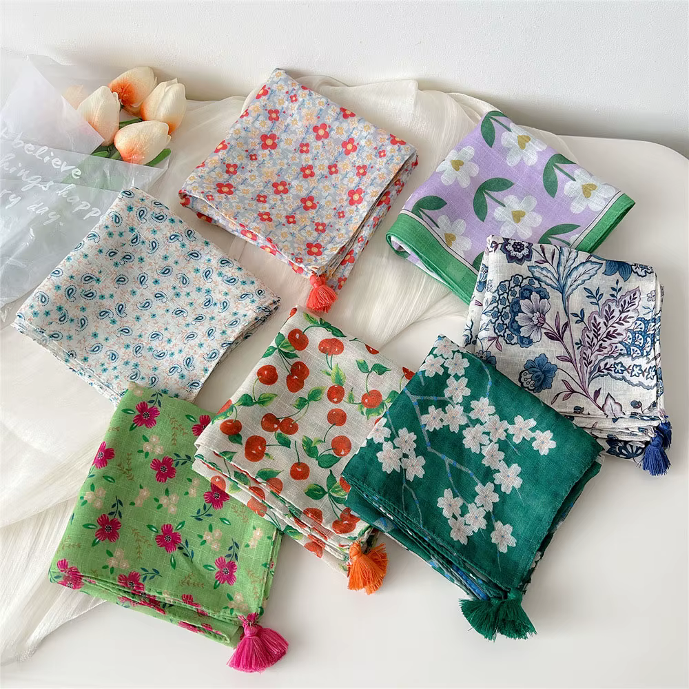 Foulard carré en coton 55/60cm pour femmes