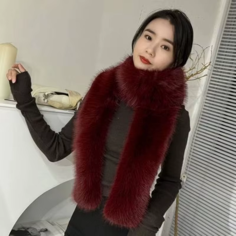 2025 nouveau hiver Imitation vison fourrure écharpes femmes chaud moelleux fausse
